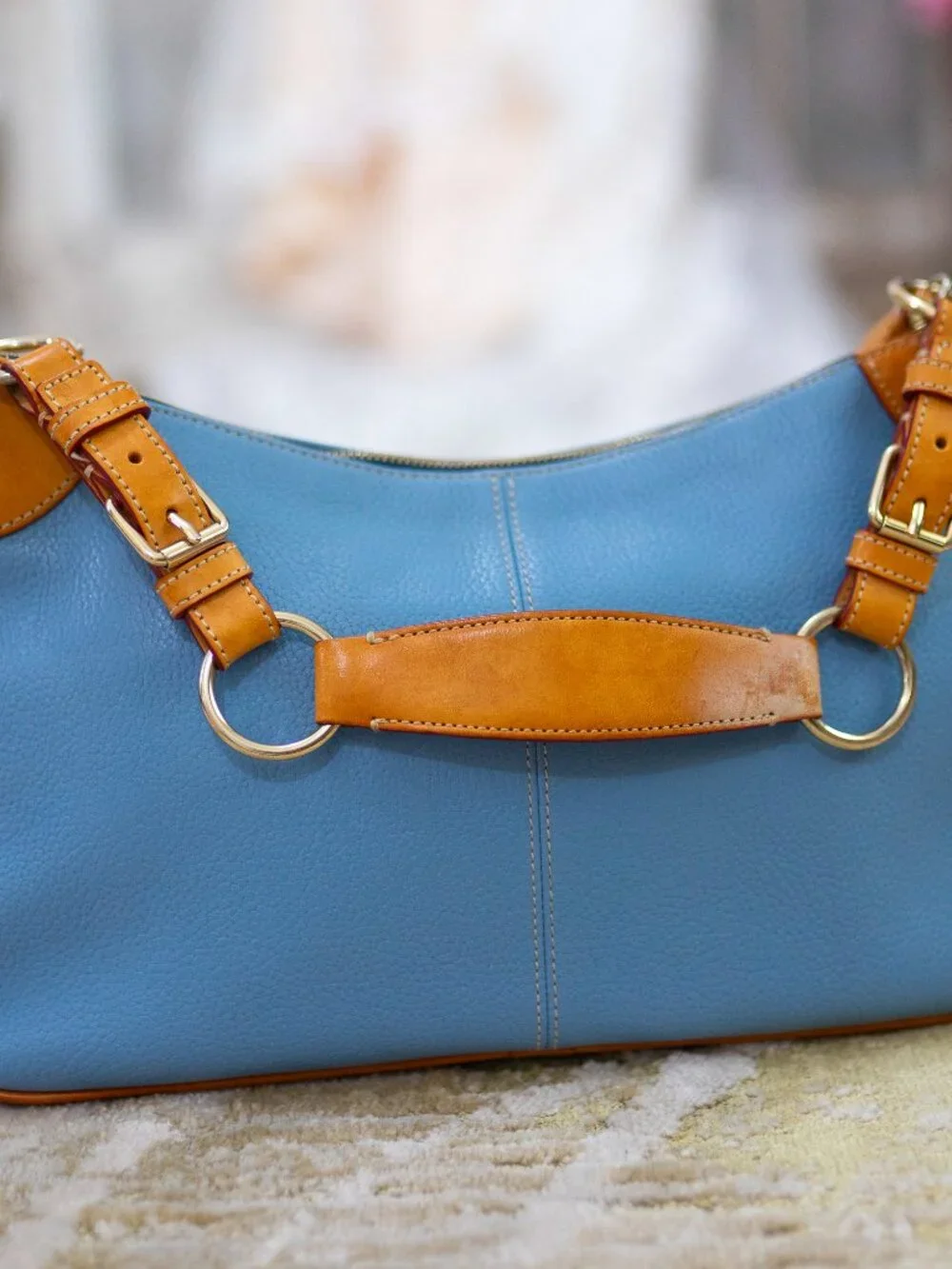 Dooney & Burke Purse Blue pebble leather